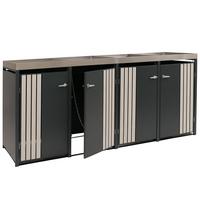 MÜLLTONNENVERKLEIDUNG Anthrazit, Beige - Anthrazit/Beige, Metall (260/125/84cm) - MCW