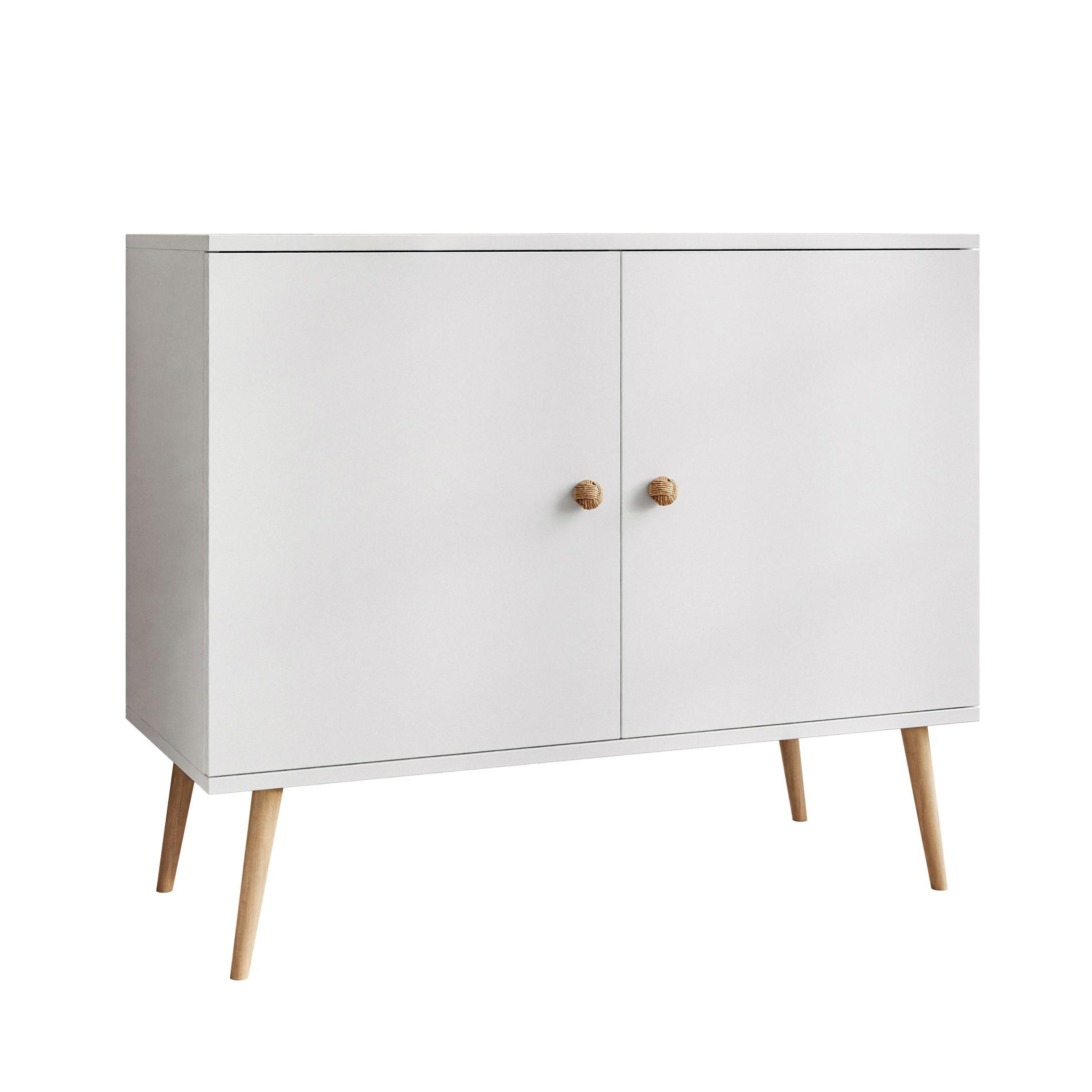 KOMMODE Zweitürige HARMONY Weiß - Weiß, Holzwerkstoff (100/85/42cm) - Lookway