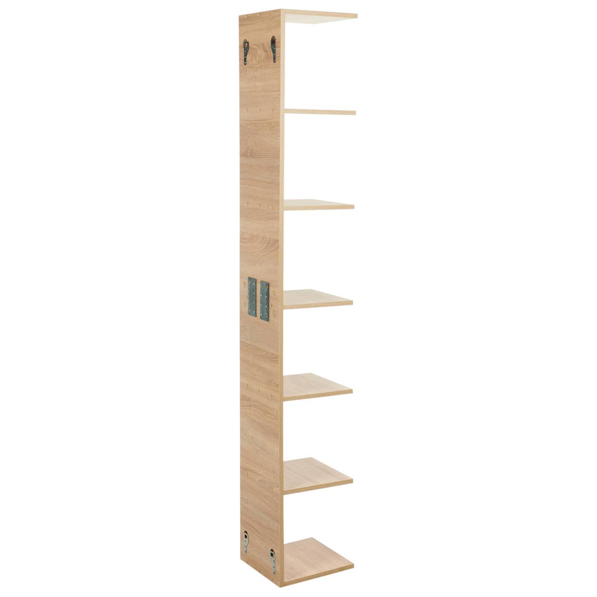 WANDREGAL 190 cm Hellbraun Eston - Braun, Holzwerkstoff (30/190/28cm) - Beliani