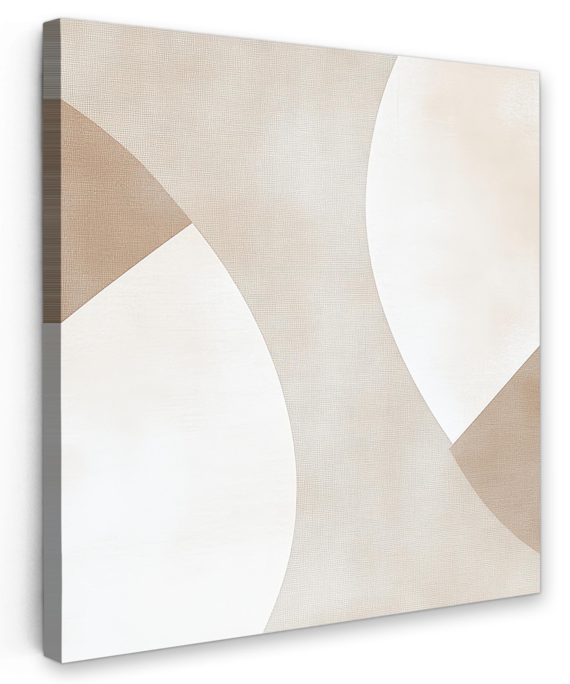 LEINWANDBILD Braun - Japandi - Abstrakt Deko Wohnzimmer 20x20 cm - Sandfarben, Textil (20/20cm) - MuchoWow