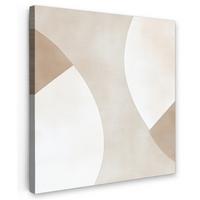 LEINWANDBILD Braun - Japandi - Abstrakt Deko Wohnzimmer 20x20 cm - Sandfarben, Textil (20/20cm) - MuchoWow