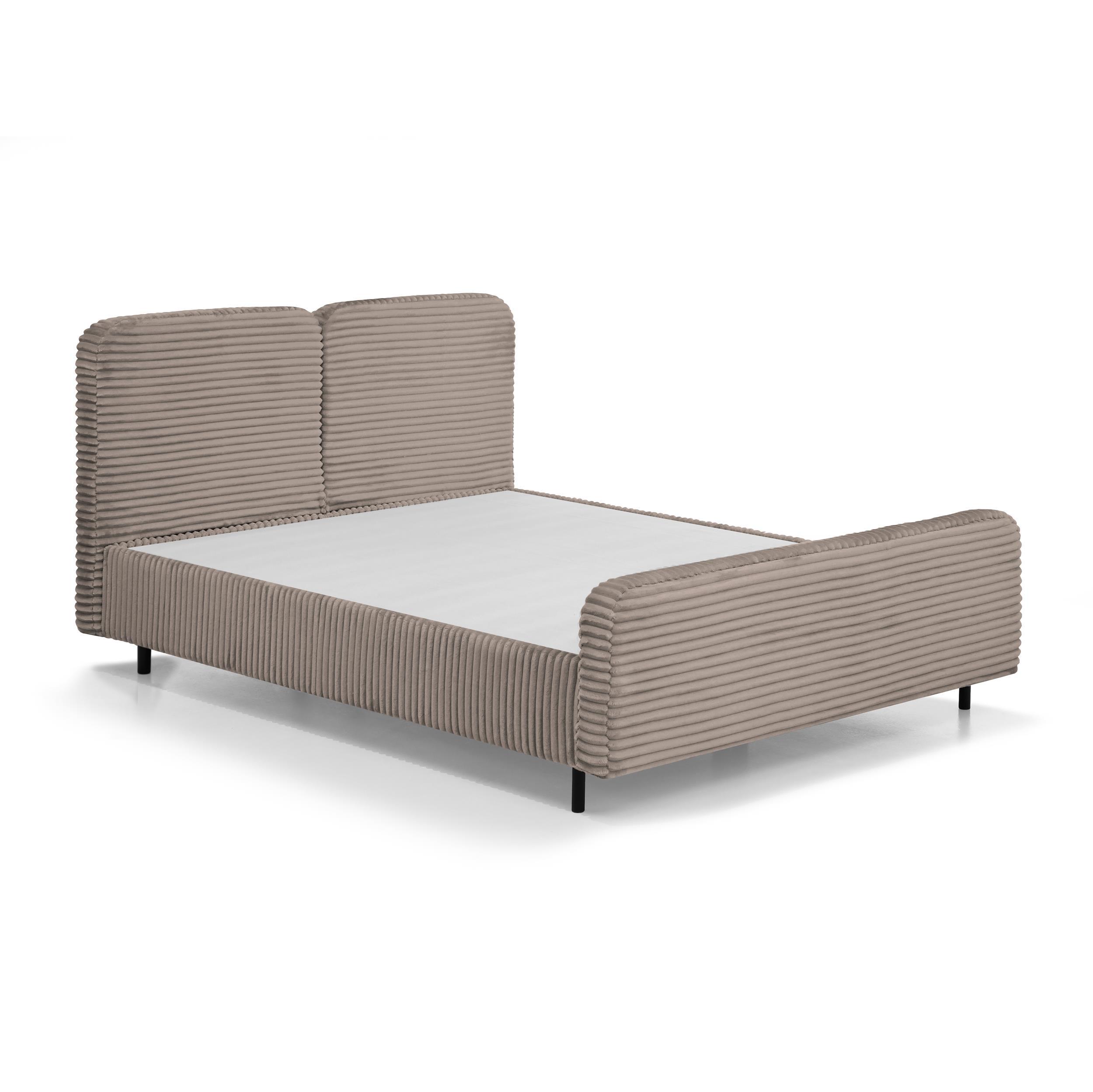 POLSTERBETT Lea mit Bettkasten, 180x200, Cappuccino - Cappuccino, Textil (180/200cm) - Beautysofa