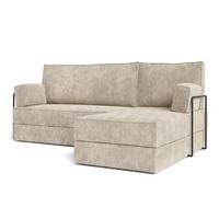ECKSOFA NOTIA modulares Boneless Sofa mit Schlaffunktion Creme Kordstoff - Creme, Textil (200/120cm) - MASSENO