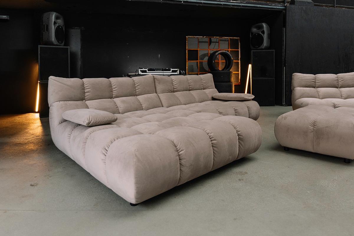 SITZGRUPPE VIVIEN 3ER SET Braun Velvet (1er-Set) - Braun, Kunststoff/Textil (510/85/359cm) - KAWOLA