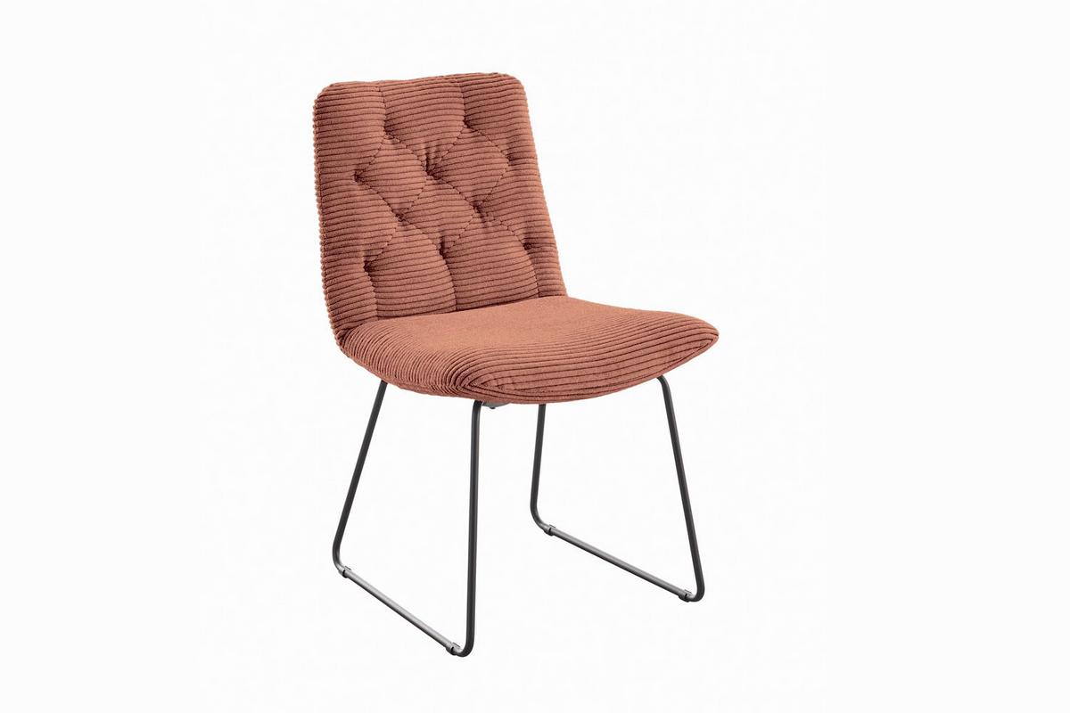 ESSZIMMERSTUHL NEW CHARME Braun Cord (1er-Set) - Braun, Textil (52/87/66cm) - KAWOLA