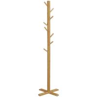 GARDEROBENSTÄNDER aus Bambus, Kleiderständer mit 8 Haken, Jackenständer für Flur - Naturfarben, Naturmaterialien (49.5/178/49.5cm) - HOMCOM