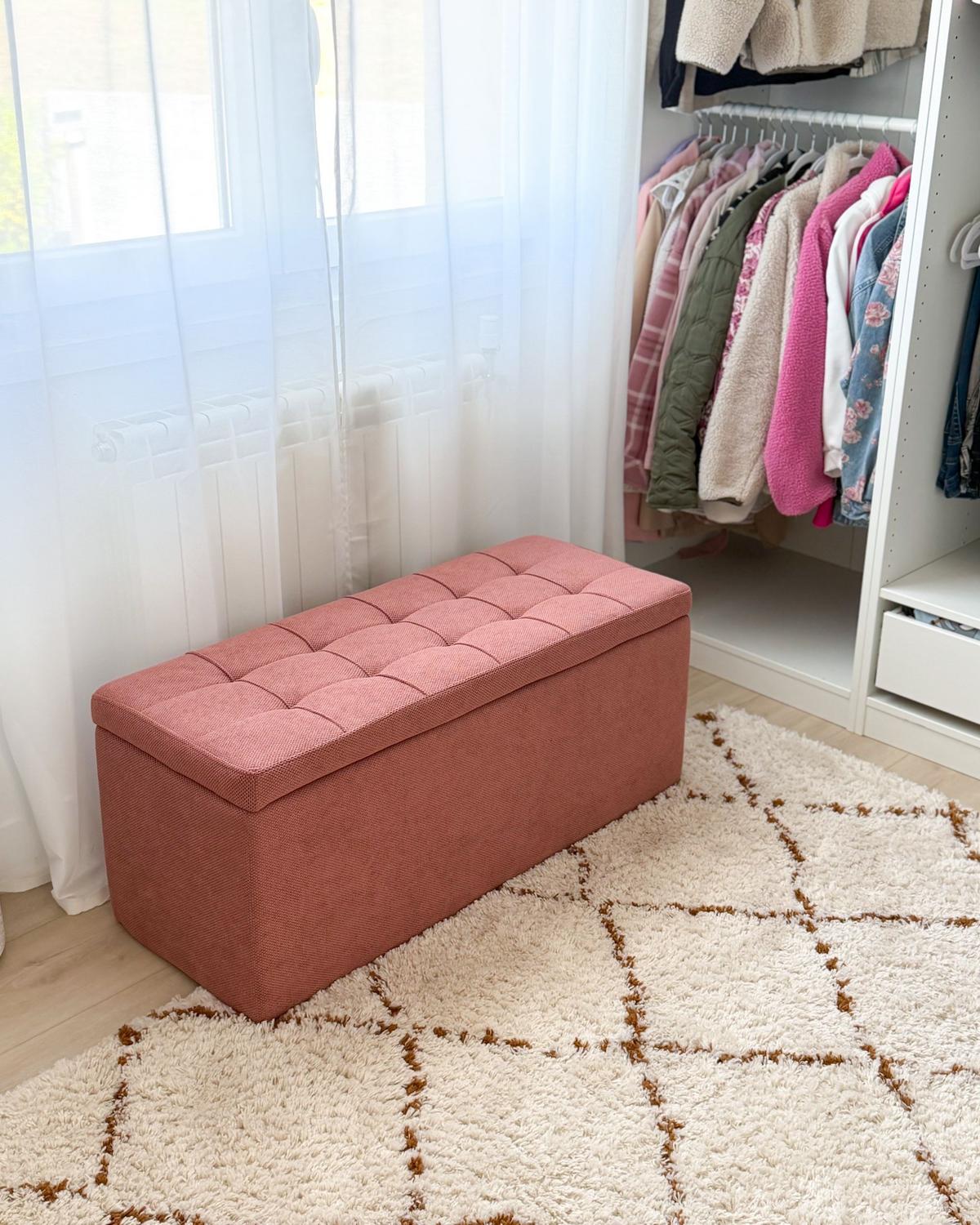 OTTOMANE mit Stauraum Stoff Rosa Orem - Pink, Textil (100/42/40cm) - Beliani