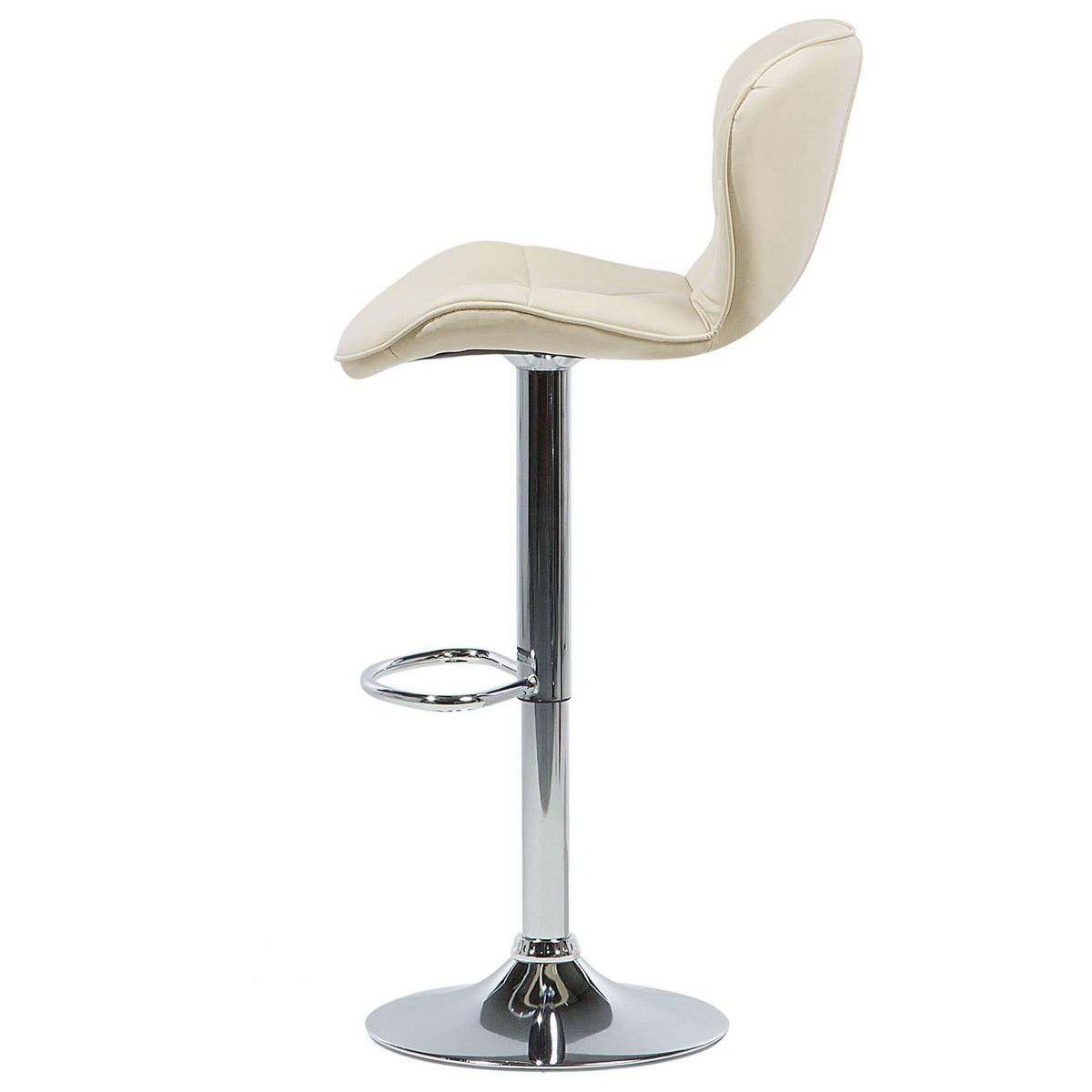 BARHOCKER 2er-Set Kunstleder Beige Valetta - Beige, Textil/Metall (48/109/39cm) - Beliani