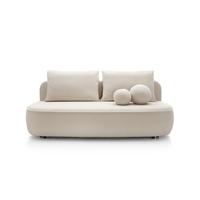 BETTSOFA KIRA Creme Chenille-Stoff mit Schlaffunktion - Creme, Textil (100/88/212cm) - MASSENO