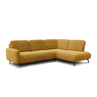 ECKSOFA FEBE 5-Sitzer rechts, dunkelgelb - Gelb/Schwarz, Holz/Textil (271/190cm) - Wozimo