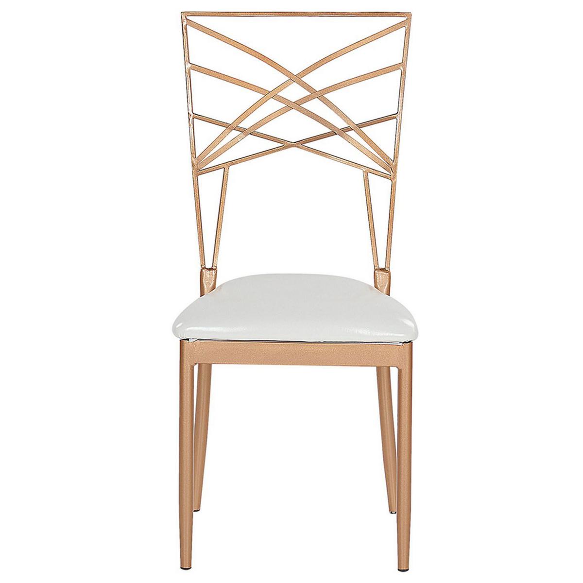 ESSZIMMERSTUHL 2er-Set Metall Roségold Girard - Roségold, Textil/Metall (41/91/42cm) - Beliani
