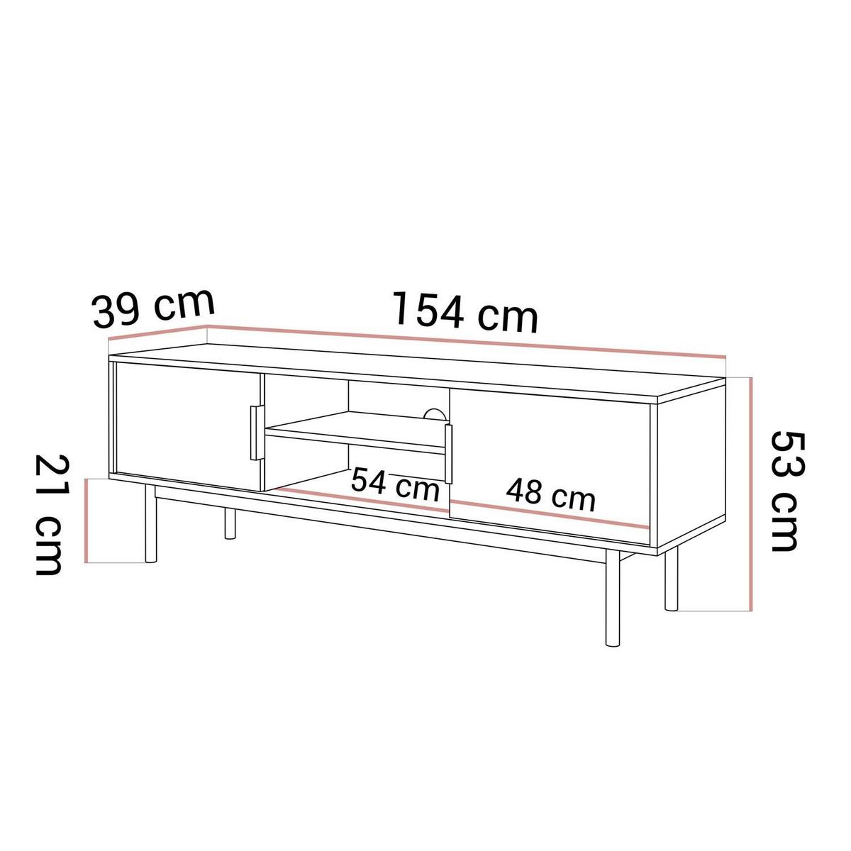 TV-ELEMENT MIRACLE zweitrürig Kaschmir - Kaschmir, Holzwerkstoff (154/53/39cm) - Lookway
