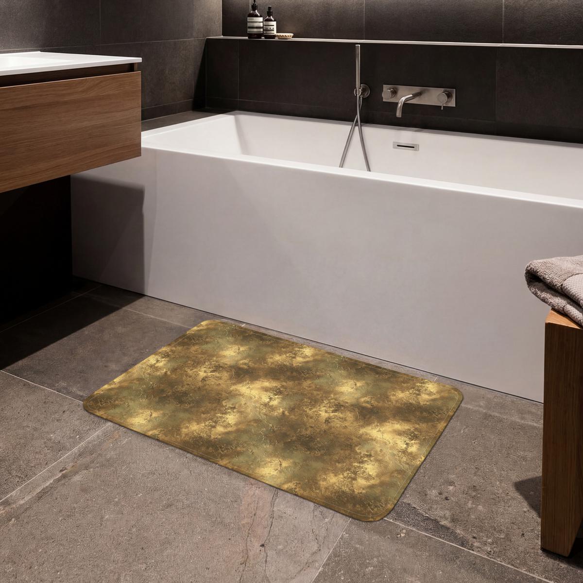 BADEMATTE Antik - Metallic-Look - Gold 80x50 cm - Goldfarben, Textil (80/50cm) - OnlyWow