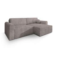 ECKSOFA FIANO P Beige Kordstoff mit Schlaffunktion - Beige/Grau, Holz/Kunststoff (245/148cm) - MASSENO