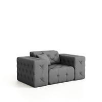 SESSEL Chantal - Grau, Holzwerkstoff/Textil (121/78/96cm) - Fun Möbel