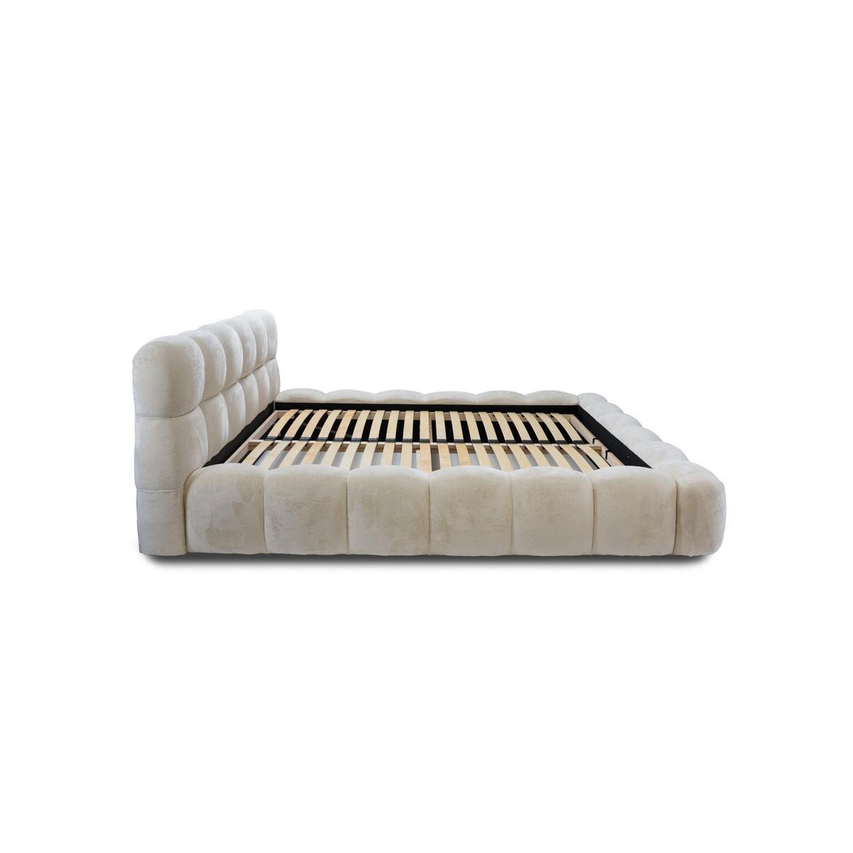 POLSTERBETT Aurelia - Creme, Holzwerkstoff/Textil (140/200cm) - Fun Möbel