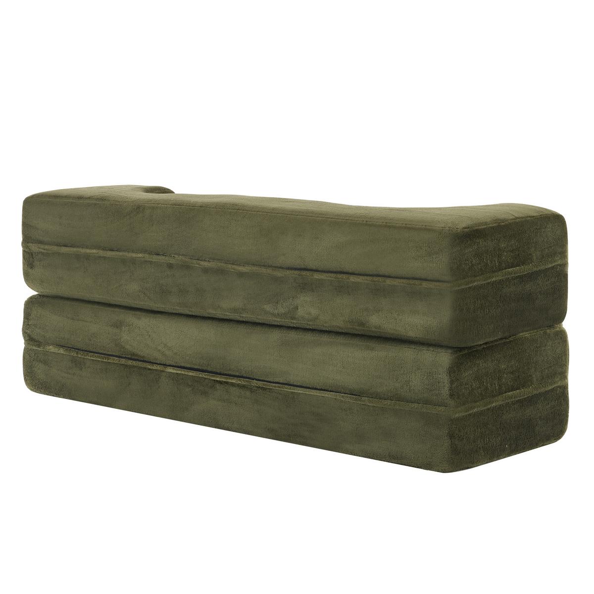 SCHLAFSOFA mikrofaser in olivgrün, faltbares gästebett & montagefrei - Grün, Textil (180/70/55cm) - Urban Meuble