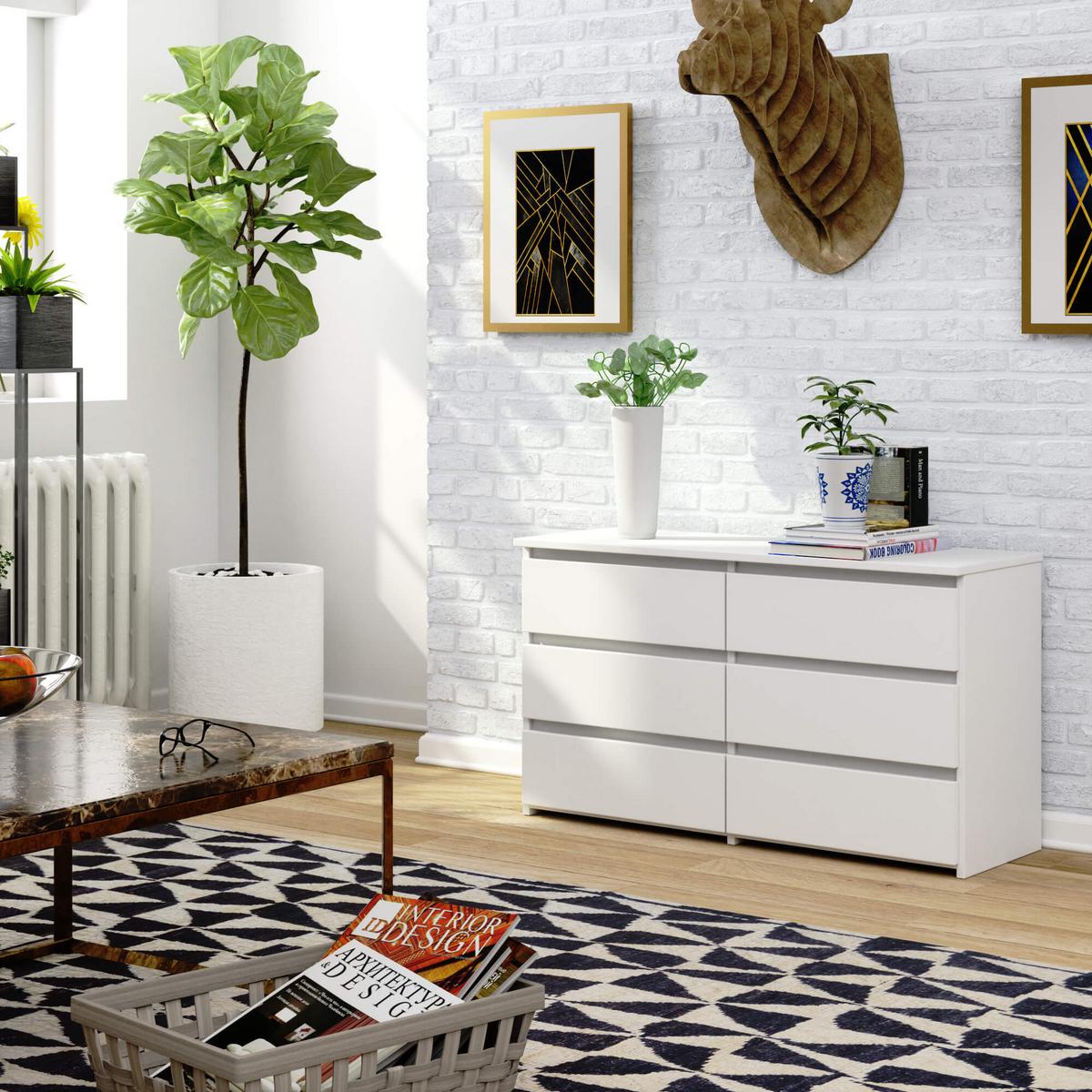KOMMODE Weiß 57/100/35 - Weiß, Holzwerkstoff (100/57/35cm) - RAUMHIRSCH FURNITURE