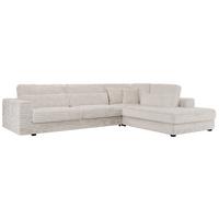 ECKSOFA Savona Beige breiter Cord - rechts - Beige/Schwarz, Kunststoff/Textil (249/316cm) - MKS