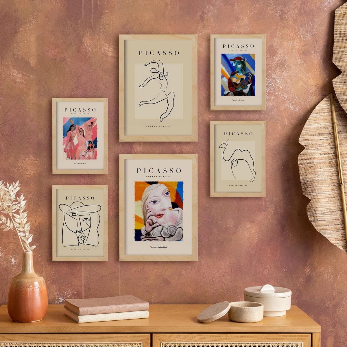 POSTER Set Mit 6 In Schwarzer Tinte Harmonie A3 & A4 Rahmenlos - Klar, Papier (29/3cm) - Nacnic