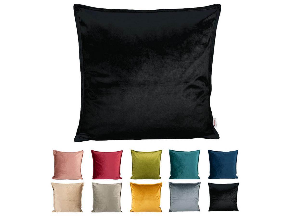 KISSENHÜLLE Samt&Sonders schwarz 50/50 cm - Schwarz, Textil (50/50cm) - beties Heimtextil