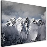 WANDBILD berg gipfel im winter - Grau, Textil (60/40cm) - Feeby