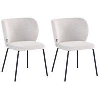 ESSZIMMERSTUHL 2er-Set Stoff Cremeweiß Calera - Weiß, Textil (56/78/60cm) - Beliani