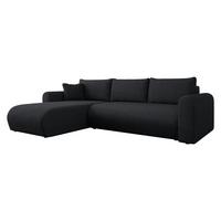ECKSOFA Eliwo Cord - Schwarz, Holz/Textil (252/158cm) - MIRJAN24
