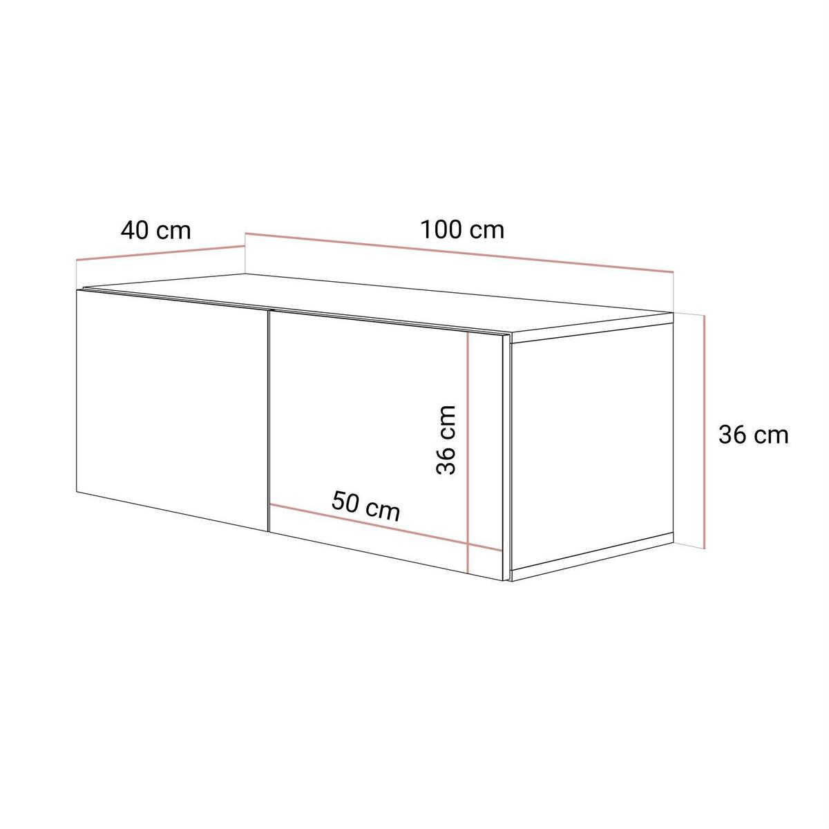 TV-SCHRANK COLGANTE 100 Kaschmir Hochglanz, ohne LED Belechtung - Kaschmir, Holzwerkstoff (100/36/40cm) - Lookway