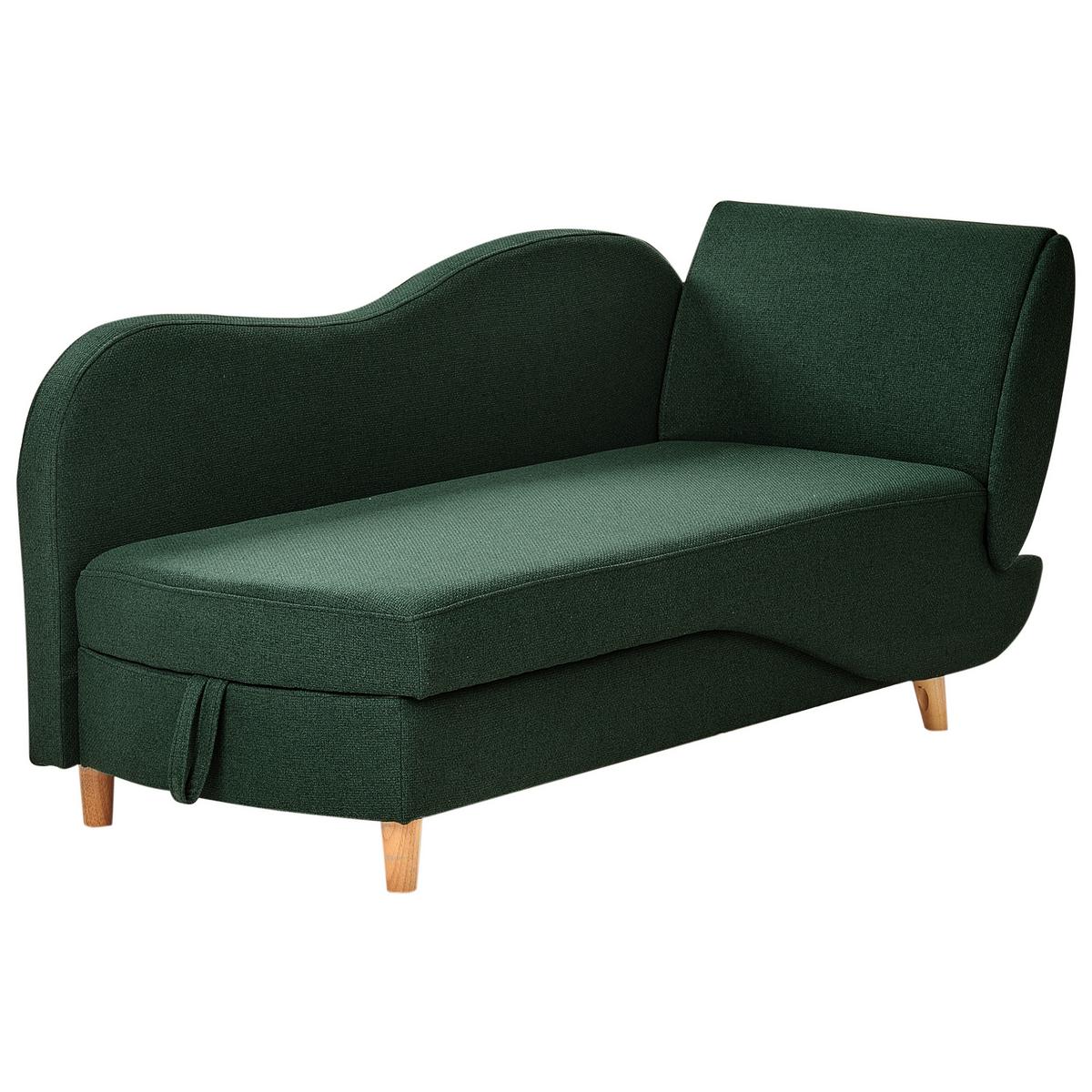 CHAISELONGUE-RECHTSSEITIGE Grün Meri - Braun/Grün, Textil (155/76/69cm) - Beliani