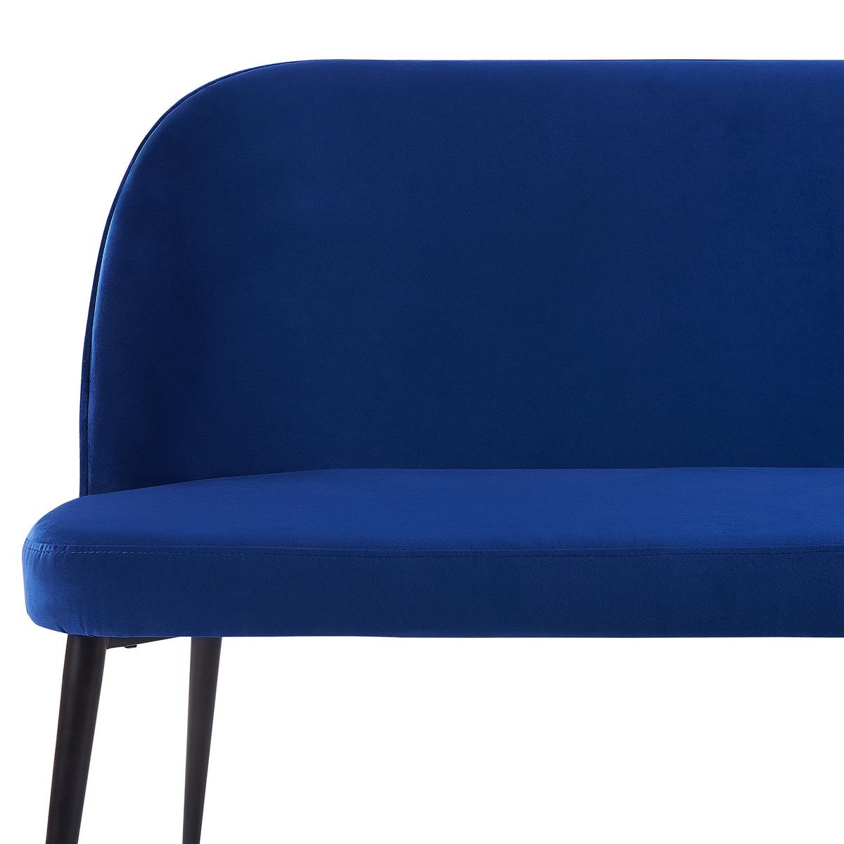 2-SITZER-KÜCHENSOFA Samtstoff Marineblau Osby - Hellblau, Textil (130/85/49cm) - Beliani