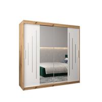 SCHWEBETÜRENSCHRANK 200/200/62 2-türig - Silberfarben/Weiß, Holz/Kunststoff (200/200/62cm) - Abiks Möbel