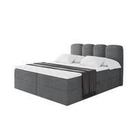 BOXBETT mit Matratze H4 - NINA - 180x200 cm - Dunkelgrau - Taupe, Holzwerkstoff (180/200cm) - ALTDECOR