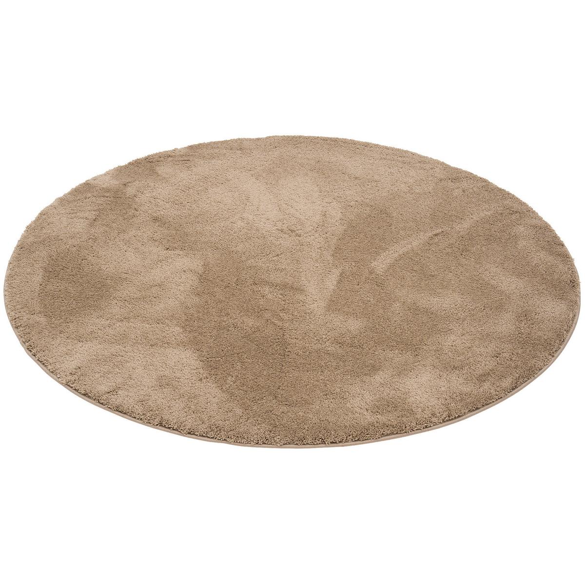 HOCHFLOR SUPER SOFT TEPPICH SILKY RUND - Taupe, Textil (120/120cm) - Pergamon
