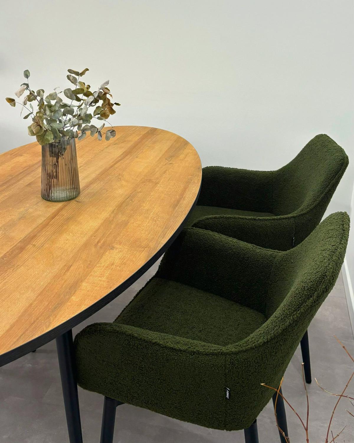 ESSTISCH 180/90/76 cm Dunkelbraun, Schwarz Oval Ottawa - Dunkelbraun, Holzwerkstoff (180/90/76cm) - Beliani