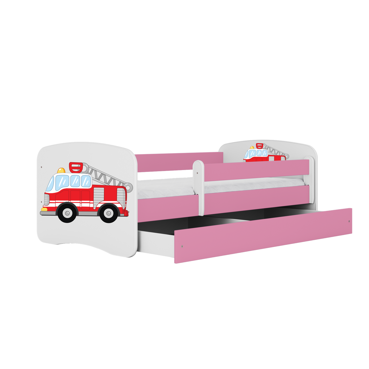 KINDERBETT Löschzug mit Schublade 160/80 90/61/164 - Rosa, Holzwerkstoff (80/160cm) - RAUMHIRSCH FURNITURE