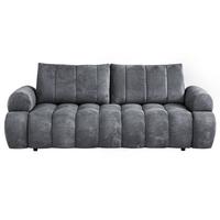 SCHLAFSOFA Mavi 3-Sitzer mit Schlaffunktion, Bettsofa Schlafcouch 195x145 cm, Dunkelgrau - Dunkelgrau, Textil (255/100/110cm) - Beautysofa