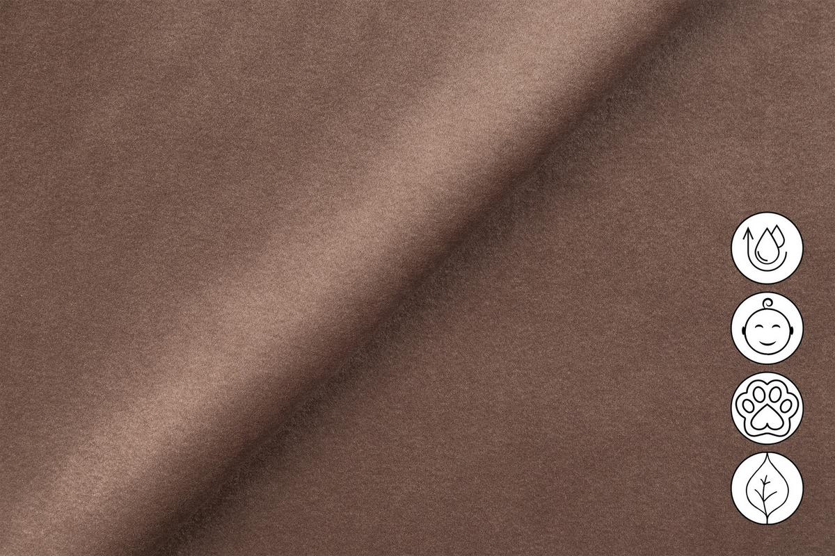 SOFA RELAX FIERO 3-Sitzer, Brauner Veloursstoff - Schwarz/Braun, Holz/Textil (212/82/103cm) - Courtois Laville