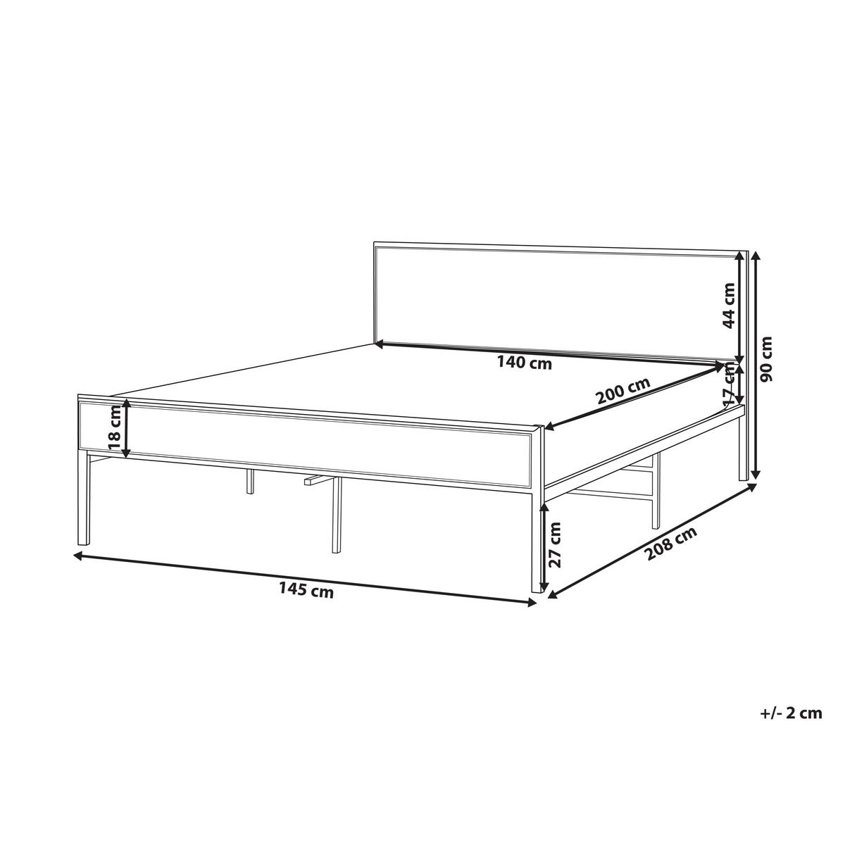 BETT mit Lattenrost 140/200 cm Eisen Hellbraun Avanton - Hellbraun, Metall (140/200cm) - Beliani