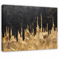 LEINWANDBILD Abstrakt Glamour Gold Wohnzimmer 120x80 - Multicolor, Holzwerkstoff (120/80cm) - Wallarena