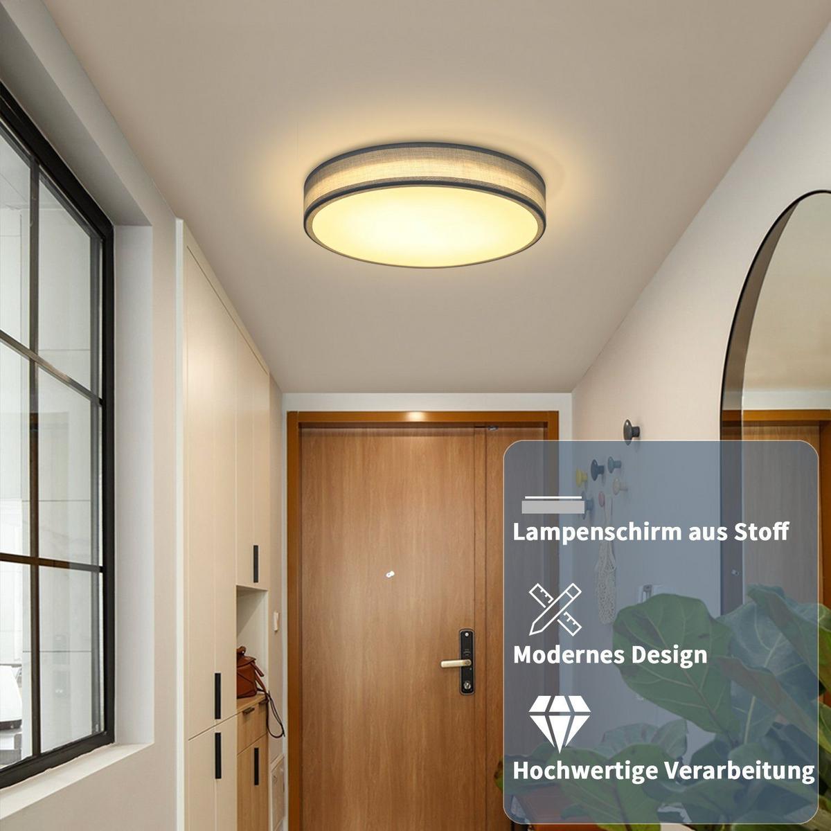 LED-DECKENLEUCHTE Alvira 30/30/6 cm - Grün, Textil (30/30/6cm) - Nettlife
