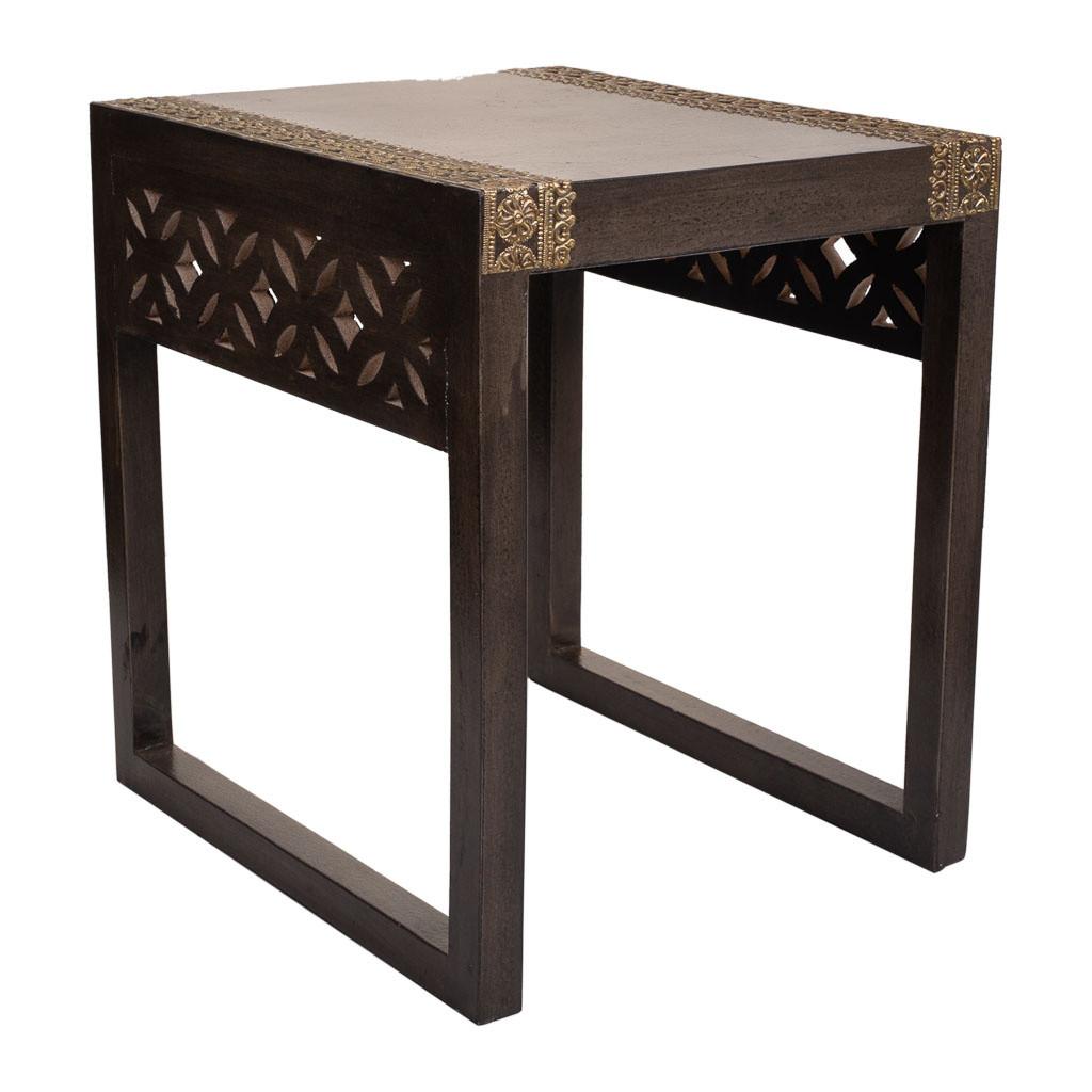 TISCH aus Metall und Holz, grau, 35x40x43cm - Multicolor, Holz (40/35/43cm) - Wanderlust