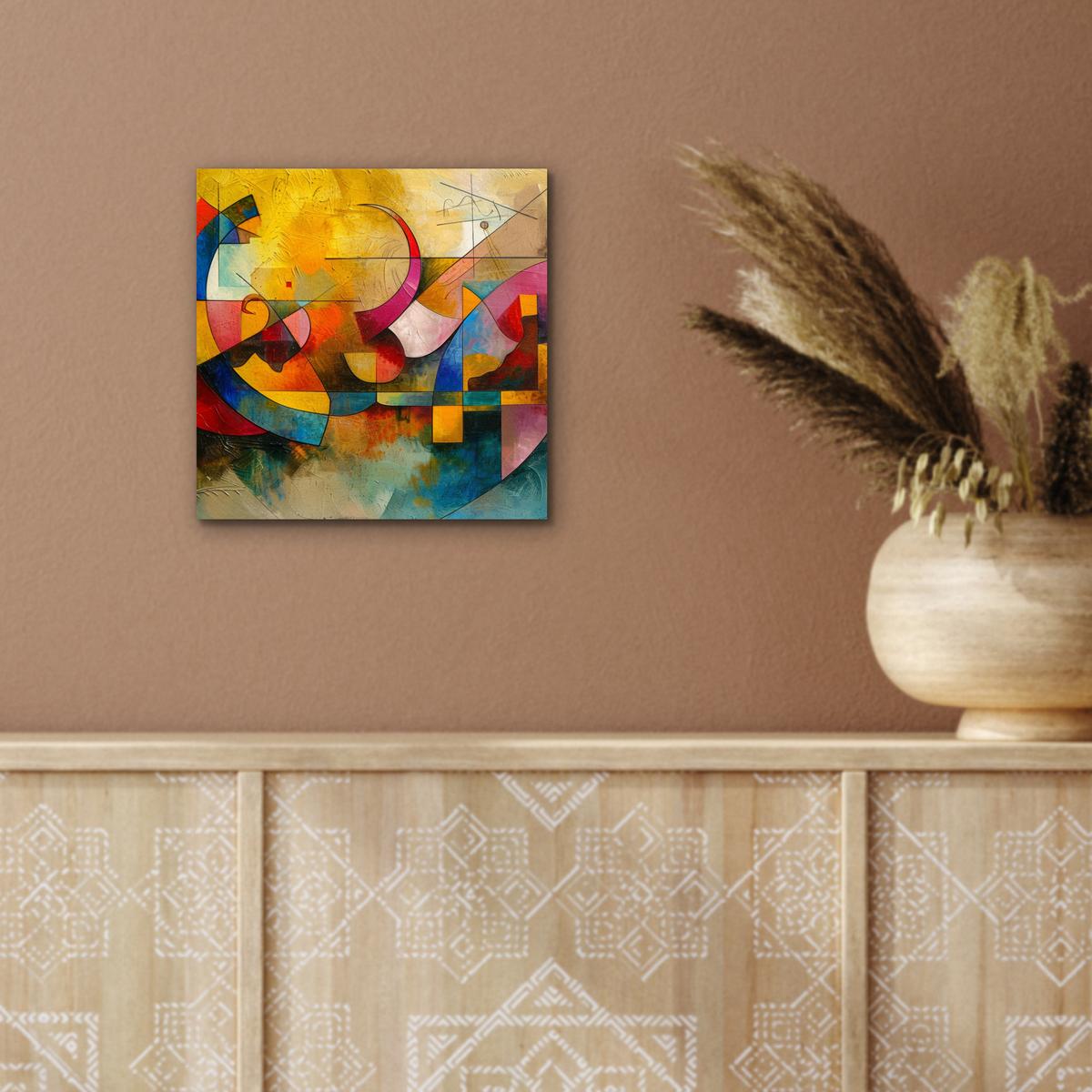 METALLBILD Kunst - Abstrakt - Modern 20x20 cm - Gelb, Metall (20/20cm) - MuchoWow