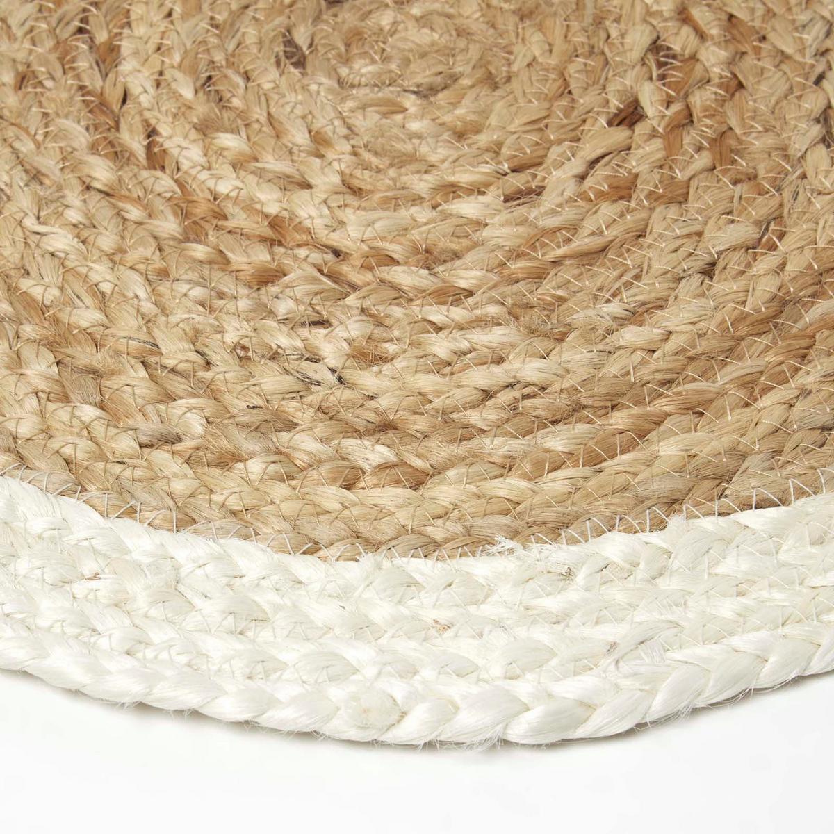 JUTE-TISCHSET creme-natur, 4er-Set Platzsets rund geflochten, 40 cm - Naturfarben/Weiß, Naturmaterialien (40/40cm) - Homescapes
