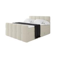 BOXBETT mit Matratze H3/H4 - FAMA-Z KING - 160x200 cm Beige Quelle - Sandfarben, Holzwerkstoff (160/200cm) - ALTDECOR