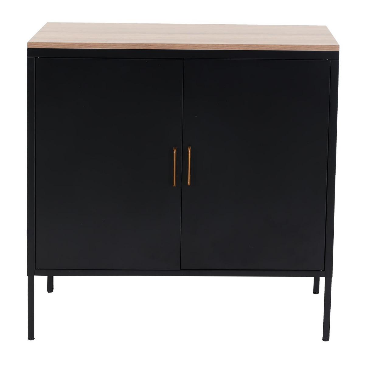 KOMMODE -2 Schwarz - Schwarz, Metall (90/90/40cm) - MCW