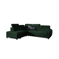 ECKSOFA Schlafsofa Anton In Esito - Dunkelgrün, Holzwerkstoff/Textil (205/265cm) - Fun Möbel