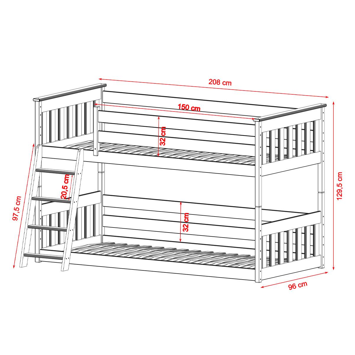 ETAGENBETT 90/200 Timeo Weiß - Weiß, Holz (90/200cm) - Petits-meubles