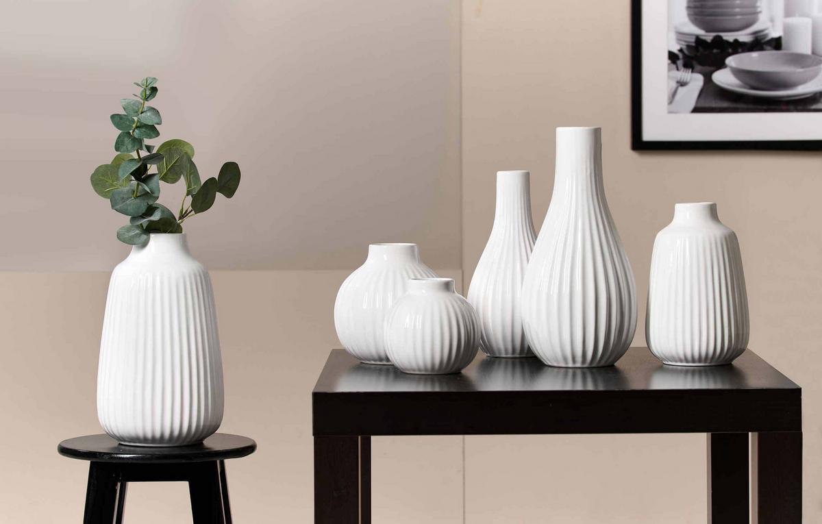 VASE Sanremo weiß 30 cm - Weiß, Keramik (30cm) - Ritzenhoff Breker