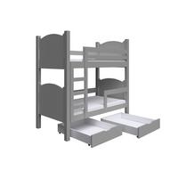 ETAGENBETT LEONE mit Bettkasten 80x180 cm Grau - Grau, Holz (80/180cm) - MASSENO